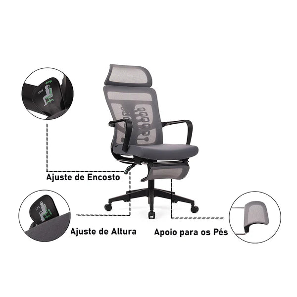 Cadeira Gamer AM68 ou Escritório Ergonômica com Ajuste Personalizado